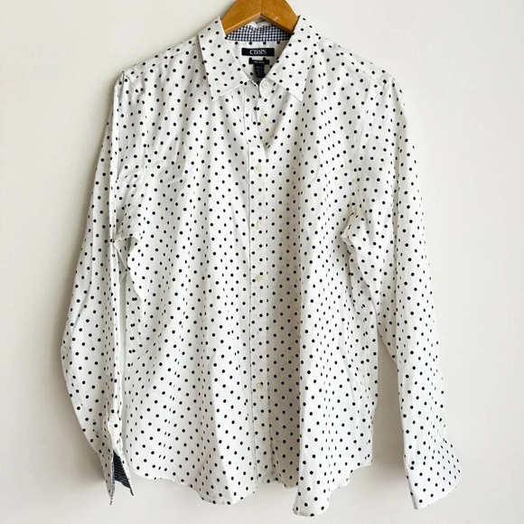 Lauren RL + Chaps Lot of 2 Polka Dot Print NO Iron Dress Shirts  XL - Picture 3 of 10